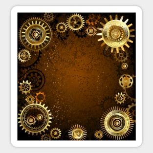 Machinery Concept ( Steampunk Background ) Sticker